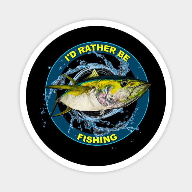 I'd rather be fishing Magnet by Art by Paul